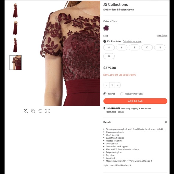 Stunning LS Collections cabernet illusion formal. - Picture 5 of 6